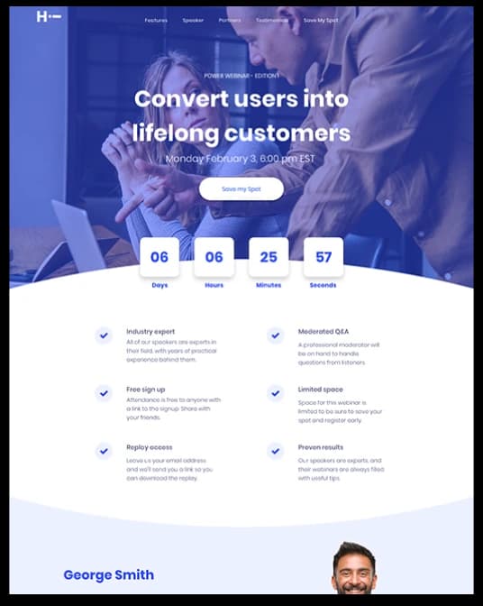 Webminar Landing Page