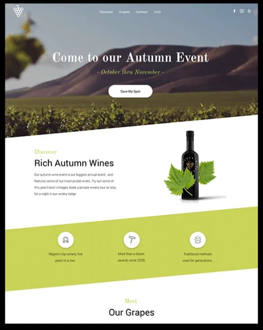 Winery Landing Page